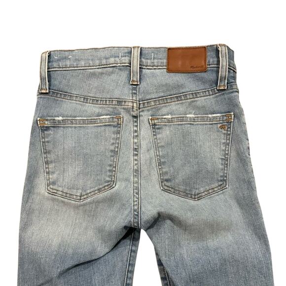 Madewell 9" High Rise Light Wash Skinny Jeans Size 24 Raw Hem Ankle - Picture 5 of 6